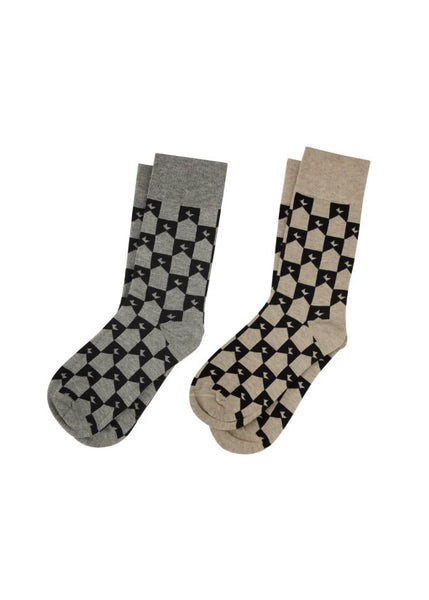 Socks | Runaway Girl 2 Pack (Grey black/Natural Black)