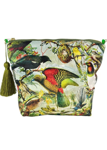 Cosmetic Bag | NZ Native Birds Velvet
