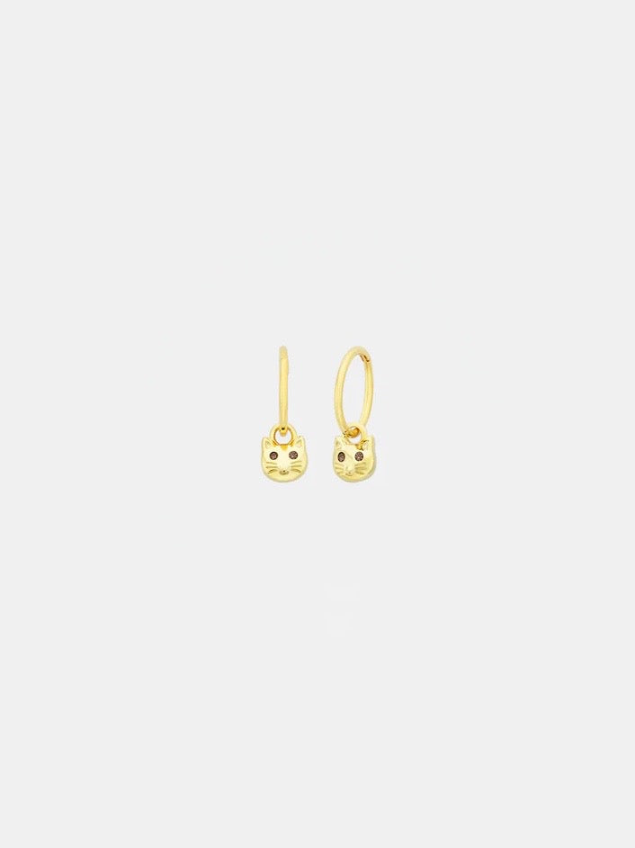 Earrings | Kitty Sleepers (Gold)