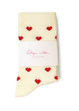 Sock | Heart (Cream/Red)