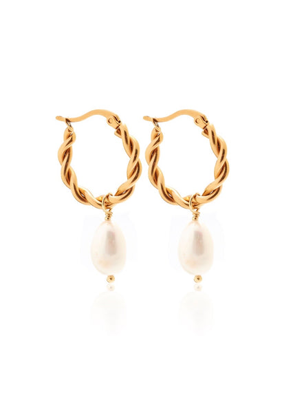 Earrings | Bianca Hoop (Pearl/Gold)