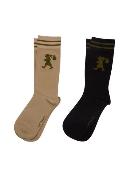 Socks | Runaway Girl 2 Pack (Black/Sesame)