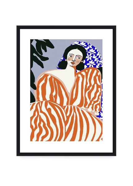 Art Print | Woman in Striped Suit