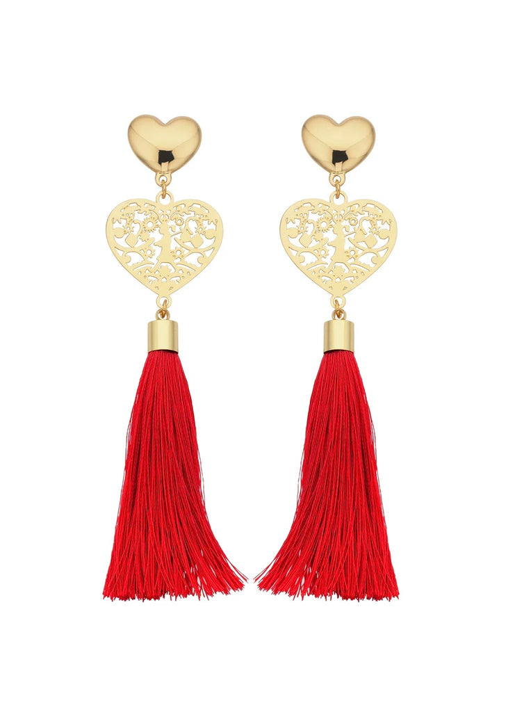 Earrings | Lover Tassel (Gold/Red)
