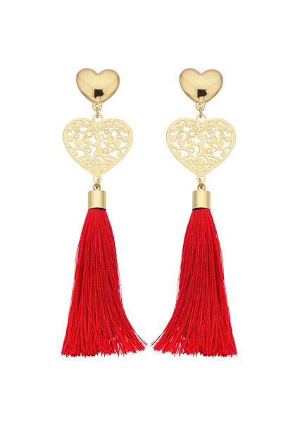 Earrings | Lover Tassel (Gold/Red)