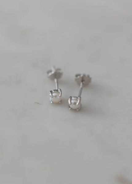 Earring | Mini Pearl Studs (Silver)