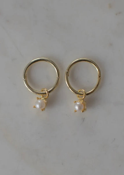 Earring | Mini Pearl Sleepers (Gold)