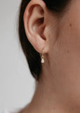 Earring | Mini Rock Black Studs (Silver)