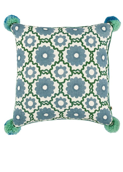 Cushion | Marguerite (Blue/Green)
