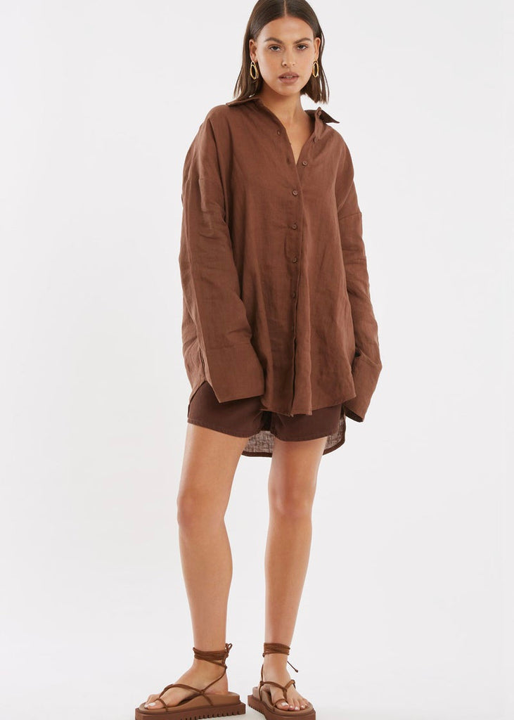 Shirt | Flax Linen (Brown)