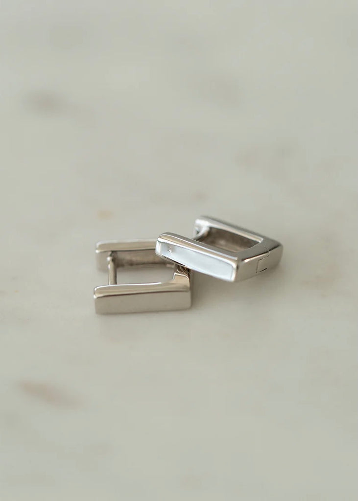 Earrings | So Square Huggies (Silver)