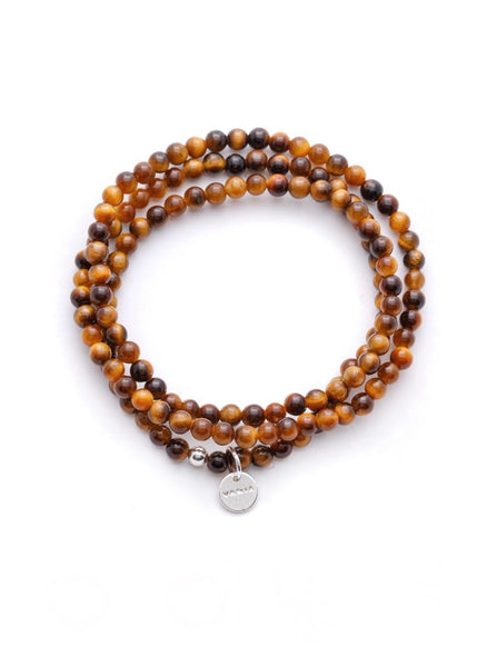 Bracelet | Amuleto Wrap Tigers Eye (Sterling Silver 4mm)