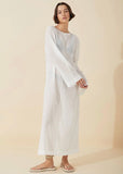 Dress | Linen Blend Pullover (White)