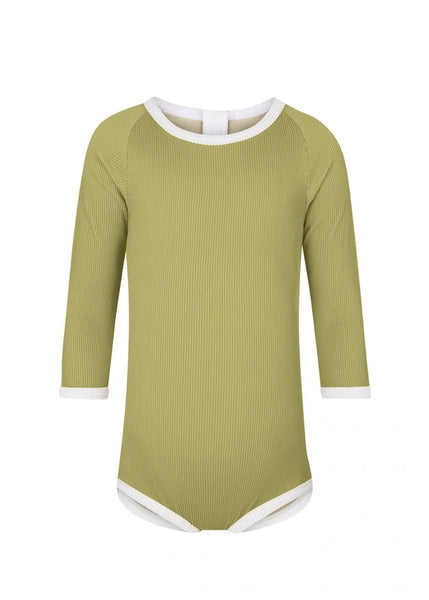 Swimwear | Mini Rib Rashie Onesie (Avocado)