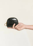 Coin Purse | Circulo (Black Brushed Recycled Croc)