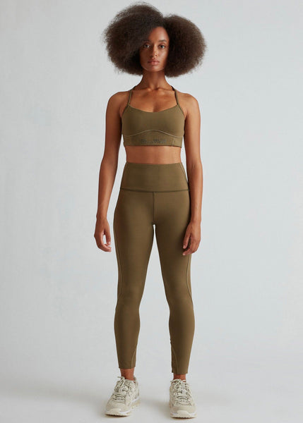 Leggings | Kennedy Panelled (Dark Khaki)
