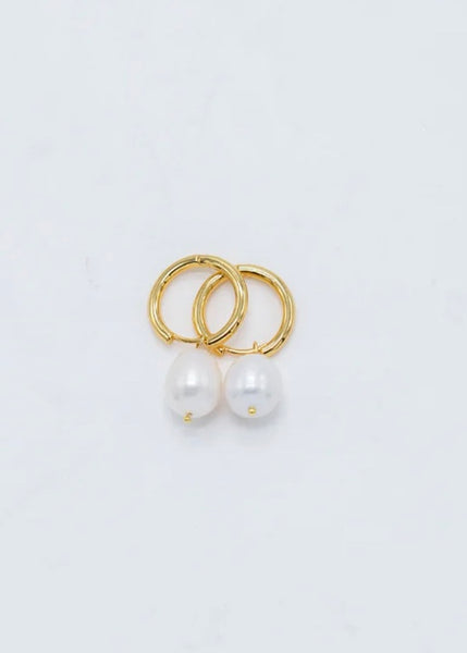 Earrings | Pearl Hoop (Gold)
