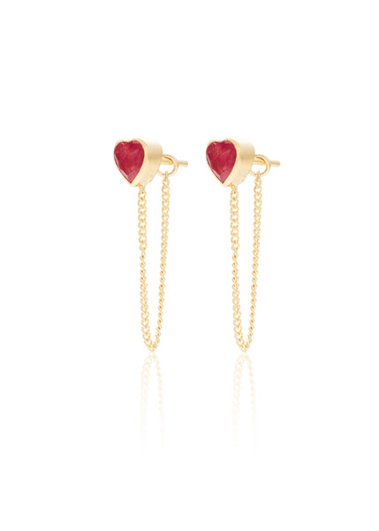 Earrings | Aphrodite (Ruby Quartz/Gold)