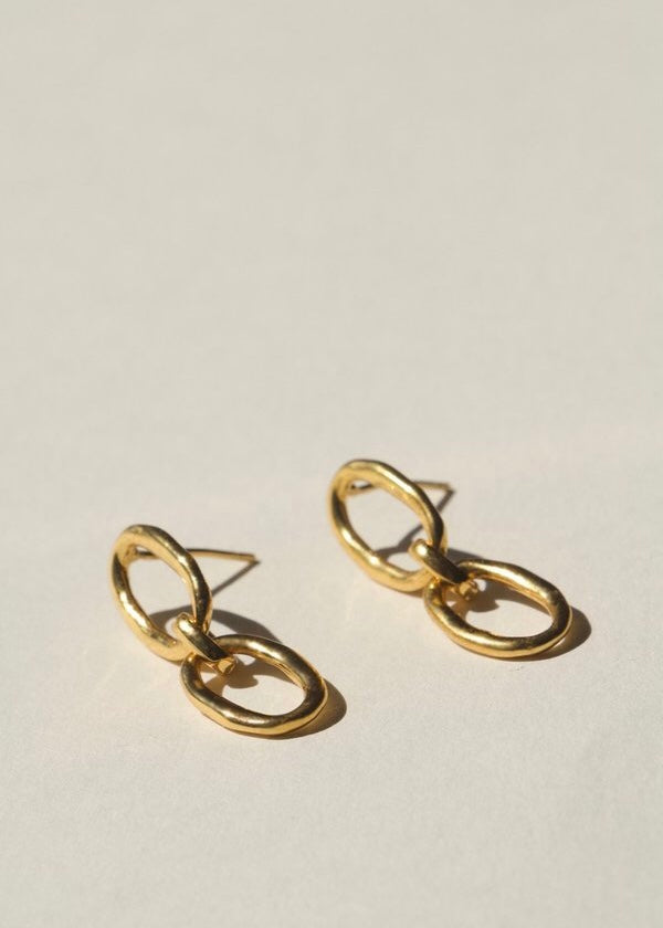 Earrings | Link Chain Studs (Gold)