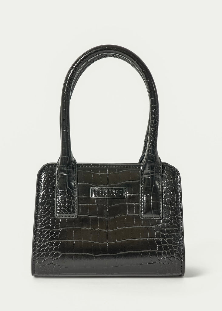 Bag | Paloma Mini Tote (Black Brushed Recycled Croc)