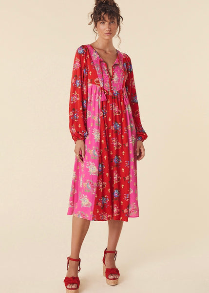 Dress | Solstice Boho Midi (Salsa Rose)