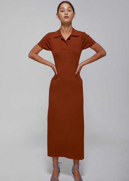 Dress | Lisa Rib (Russet Brown)