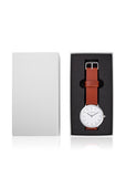 Watch | The Original (Polished Steel, White Face, Tan Strap)