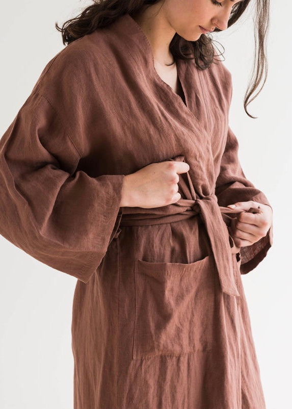Robe | Linen (Plum)
