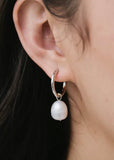 Earrings | Pearl Hoop (Silver)